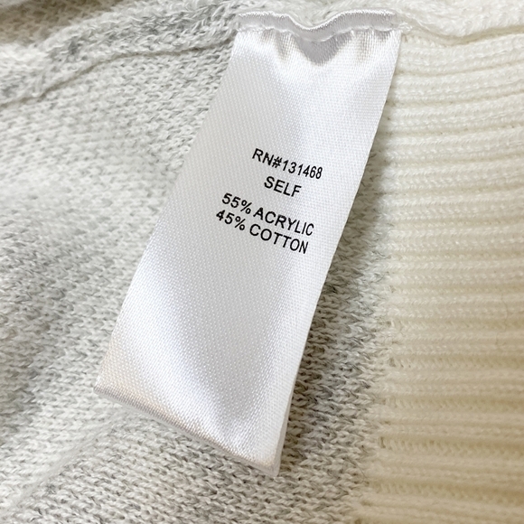 Fate Zebra Crew Neck Sweater NWT new 1X gray ivory stripe intarsia neutral - Picture 7 of 9